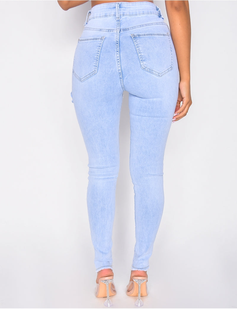 Jeans skinny destroy ultra stretchy