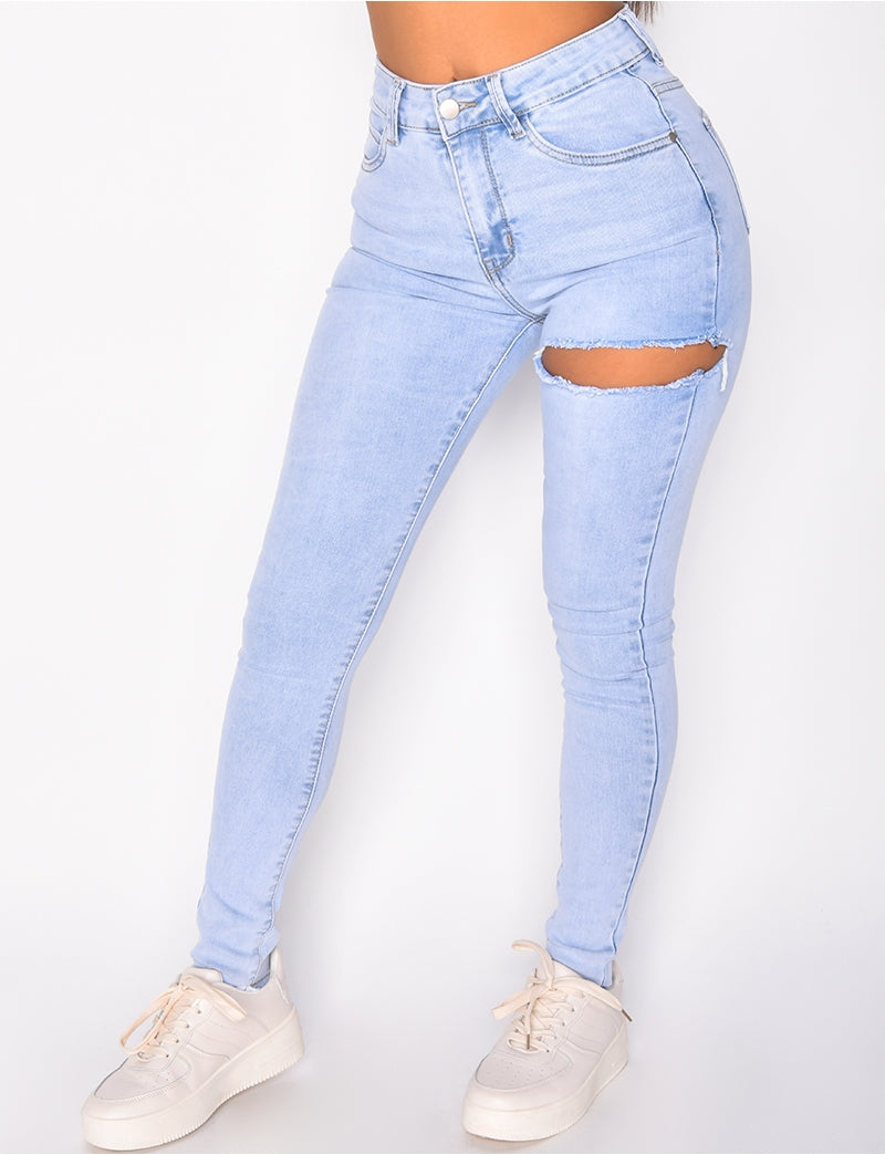 Jeans skinny destroy ultra stretchy