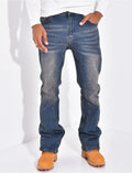 Jeans flare à couture contrastante