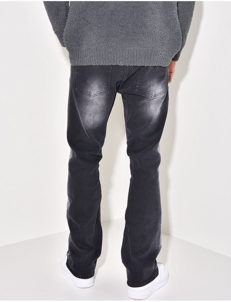 Jeans flare délavé