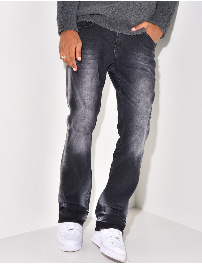 Jeans flare délavé