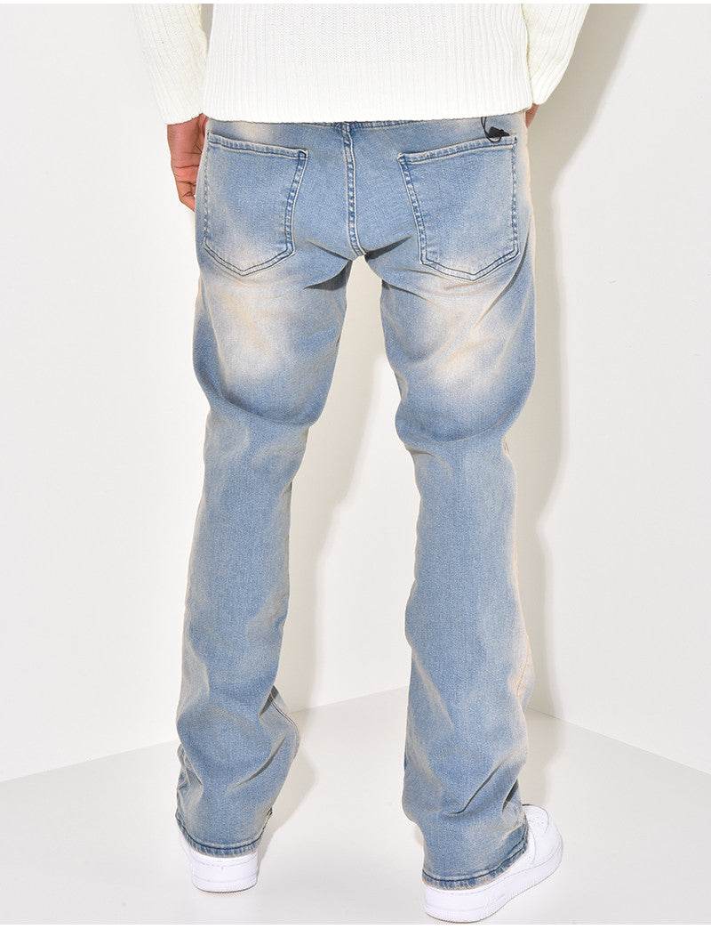Jeans flare délavé