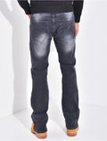 Jeans flare à couture contrastante