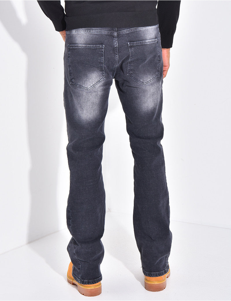Jeans flare à couture contrastante