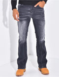 Jeans flare à couture contrastante