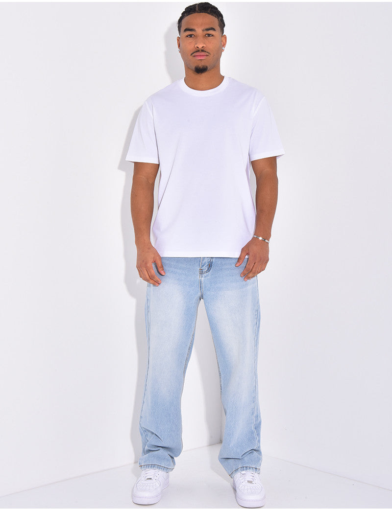 Jeans large délavé