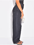 Jeans coupe ballon à taille mi haute