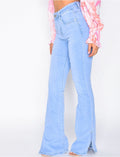 Jeans patte d'eph à fentes