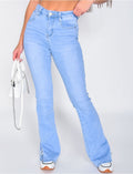 Jeans patte d'eph à fentes