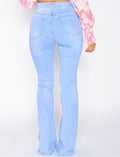 Jeans patte d'eph à fentes