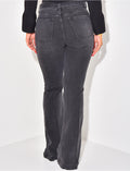 Jeans taille haute & flare à ceinture