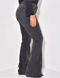 Jeans taille haute & flare à ceinture