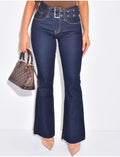 Jeans taille basse à ceinture à la taille