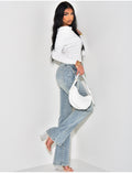 Jeans patte d'eph stretchy poches avant style cargo