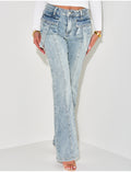 Jeans patte d'eph stretchy poches avant style cargo