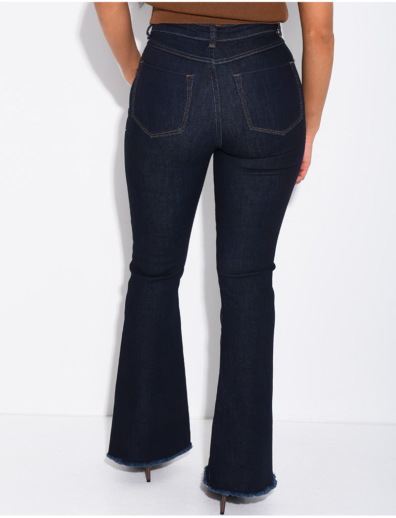 Jeans flare stretchy taille haute