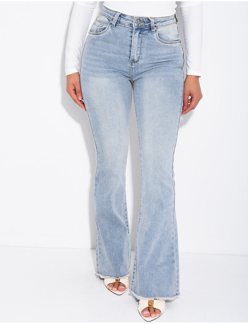 Jeans flare stretchy taille haute