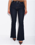 Jeans flare stretchy taille haute
