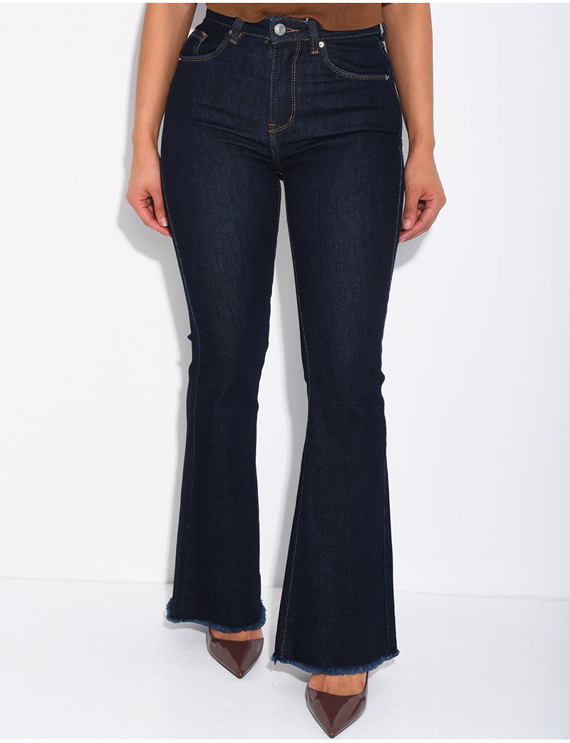 Jeans flare stretchy taille haute