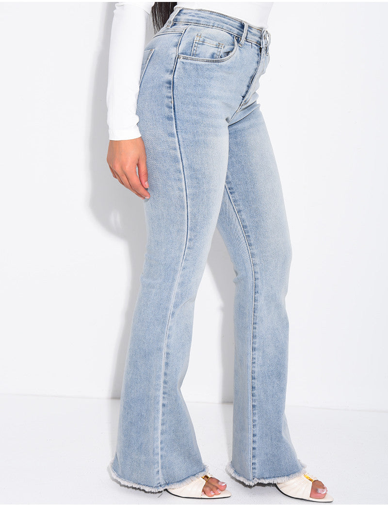 Jeans flare stretchy taille haute
