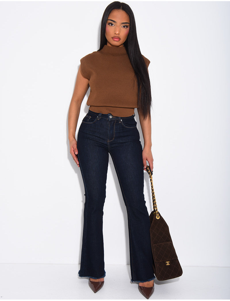 Jeans flare stretchy taille haute