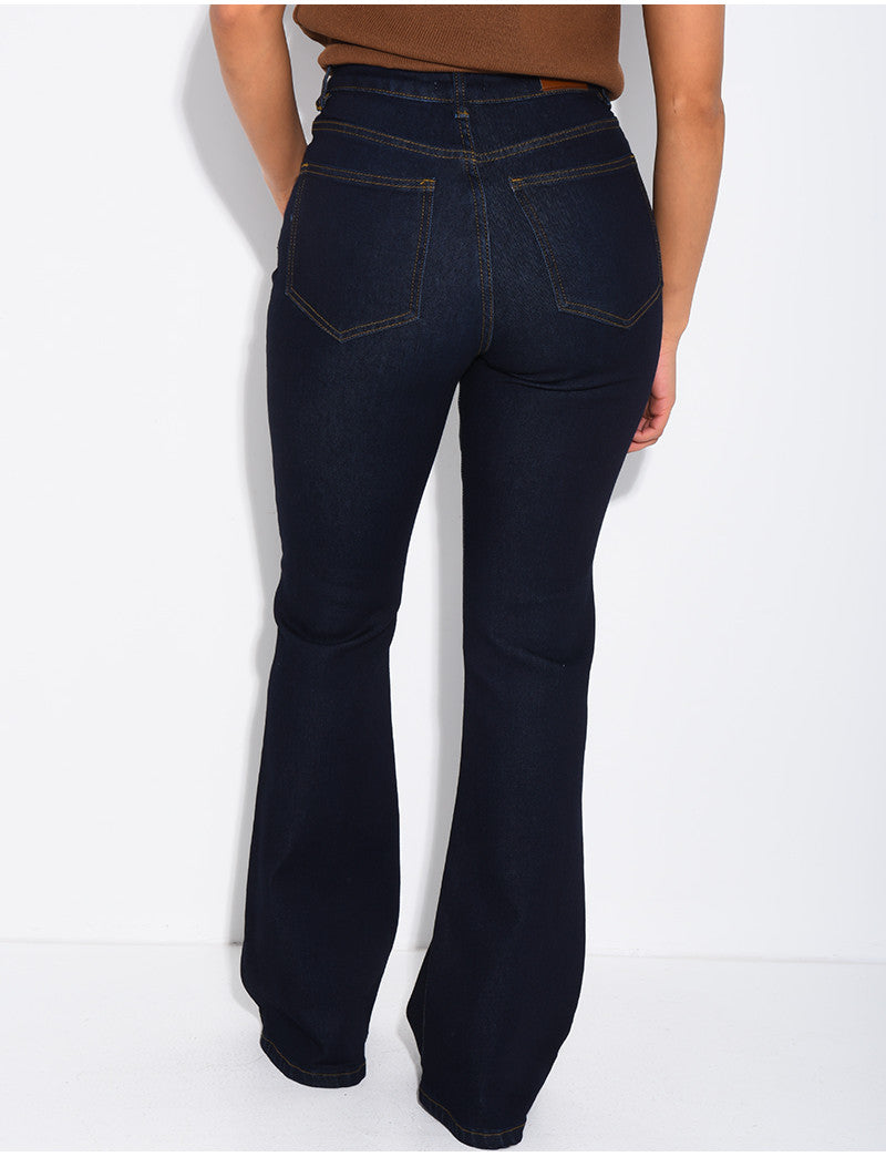 Jeans skinny stretch à bas évasé