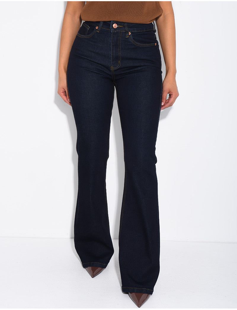 Jeans skinny stretch à bas évasé