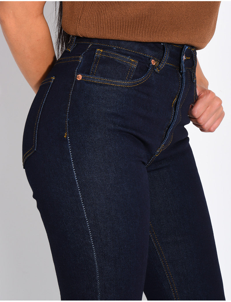 Jeans skinny stretch à bas évasé
