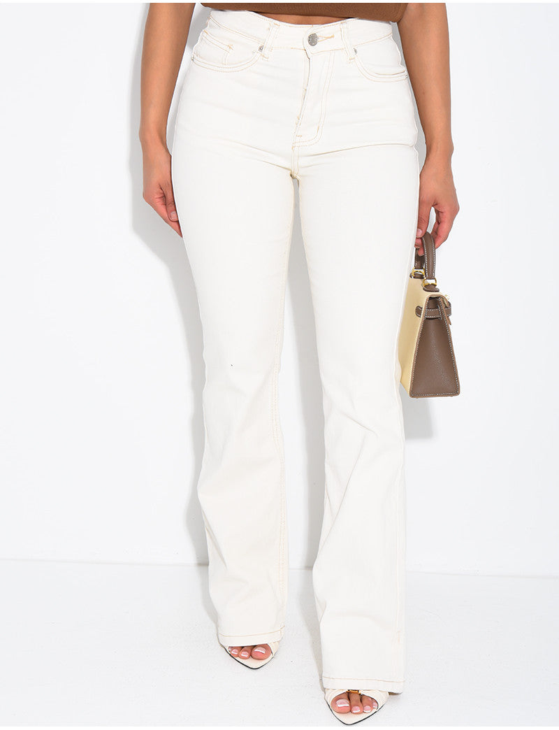 Jeans skinny stretch à bas évasé