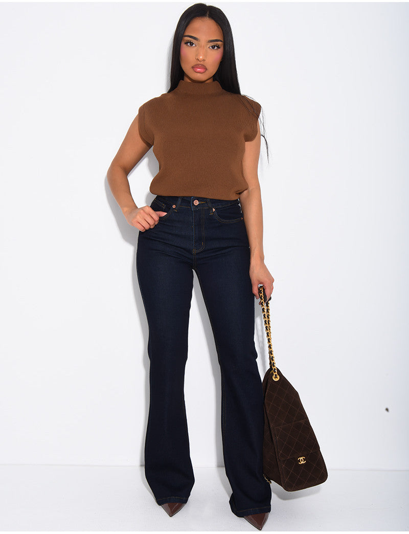 Jeans skinny stretch à bas évasé