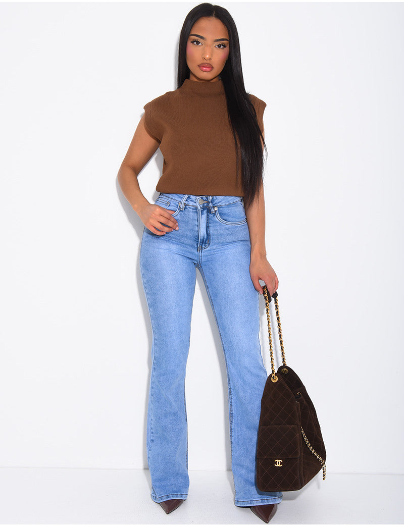 Jeans skinny stretch à bas évasé