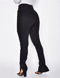 Jeans slim à fente destroy