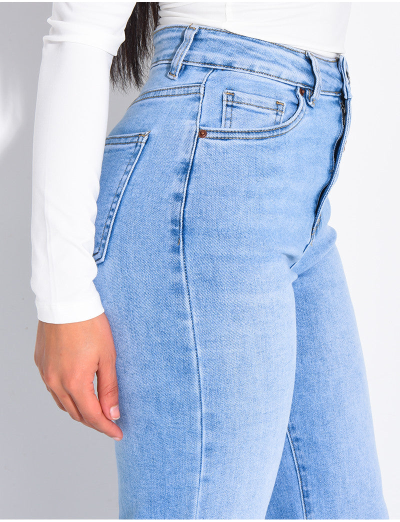 Jeans coupe droite taille haute stretchy