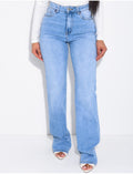 Jeans coupe droite taille haute stretchy