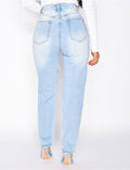 Jeans taille haute destroy