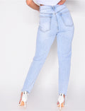 Jeans taille haute destroy