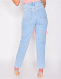 Jeans taille haute destroy
