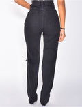 Jeans taille haute destroy