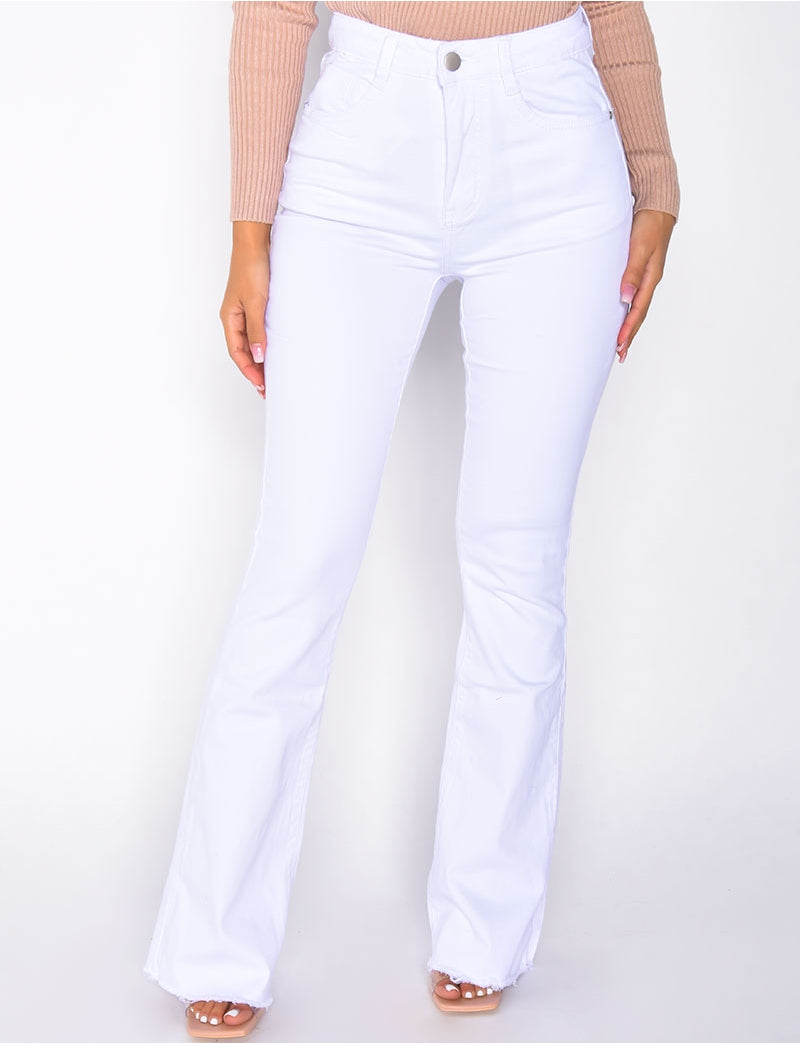 Jeans taille haute patte d'eph