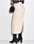 Jupe cargo en jeans stretchy