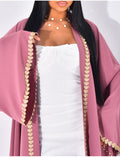 Kimono à bordures brodées motifs coeurs