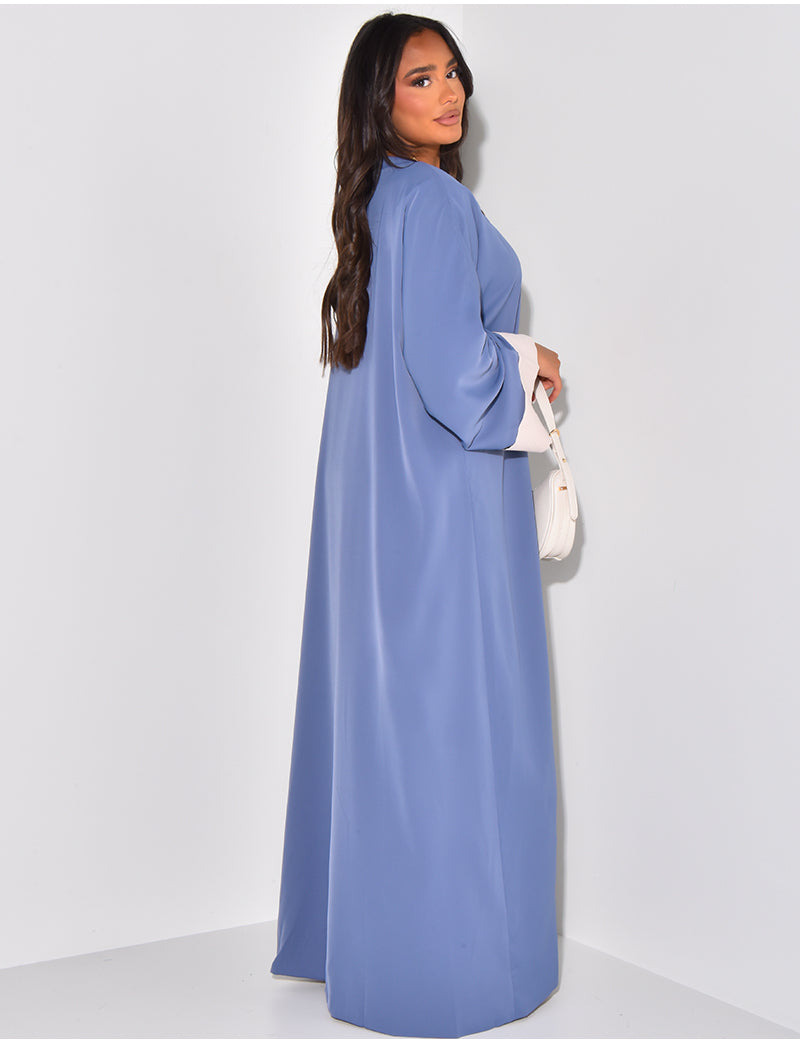 Kimono doublé à bordures contrastantes