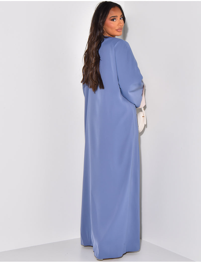 Kimono doublé à bordures contrastantes