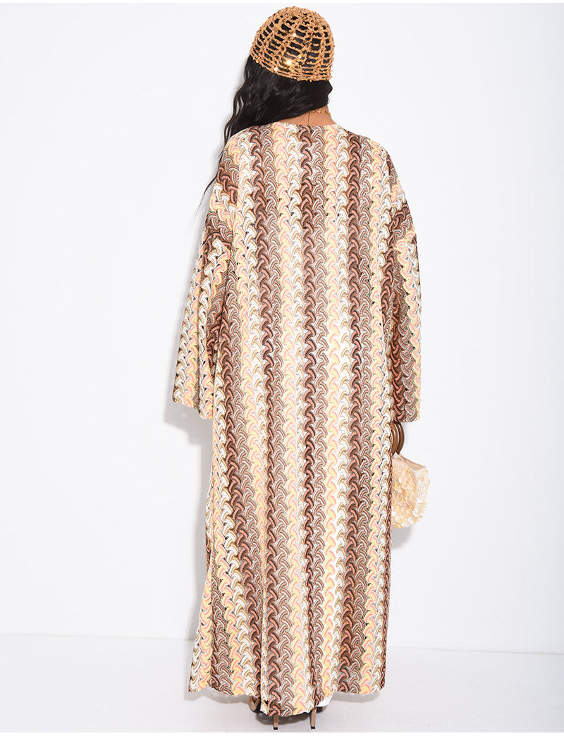Kimono long en crochet multicolor