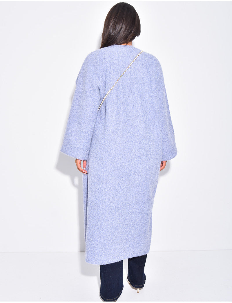 Manteau oversize en laine chiné