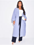 Manteau oversize en laine chiné