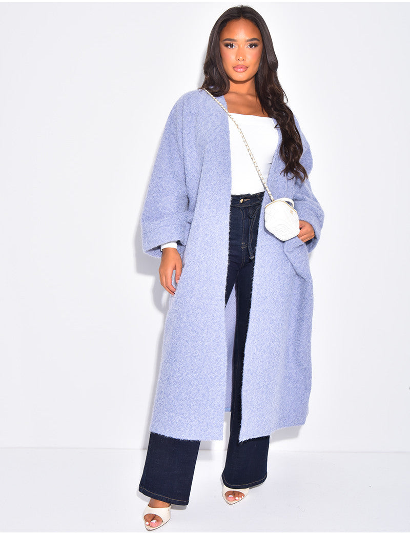 Manteau oversize en laine chiné