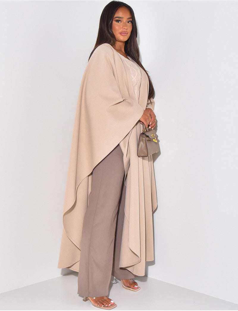 Cape longue en tissu texturé