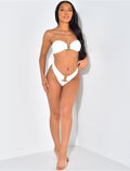 Maillot de bain bandeau 2 pièces avec anneaux