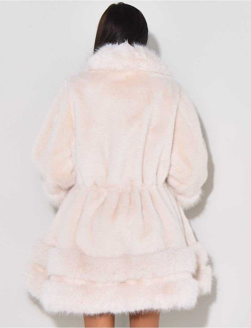 Manteau ample à fausse fourrure premium